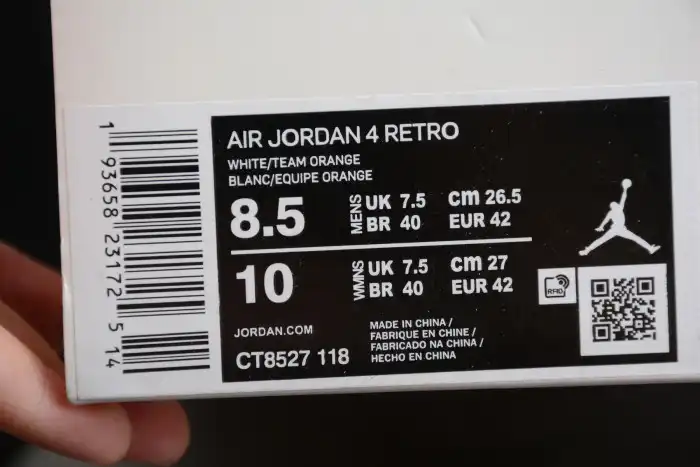 Rep Husky Air Jordan 4 Team OrangeCT8527-118 0126