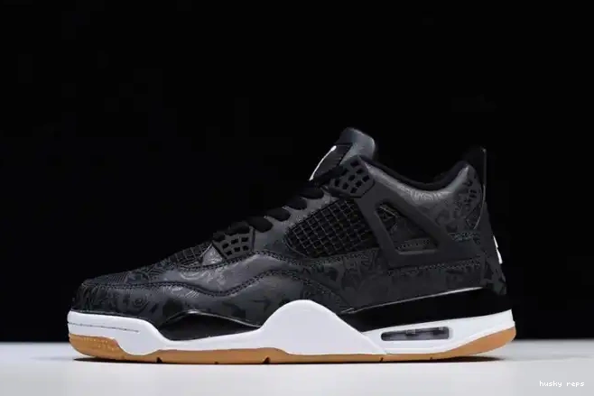 Rep Husky Laser Air CI1184-001 Retro Jordan 4 Black 0213