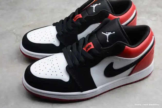 Cheap Husky Air Black Jordan 1 Low 553558-116 Toe 0210