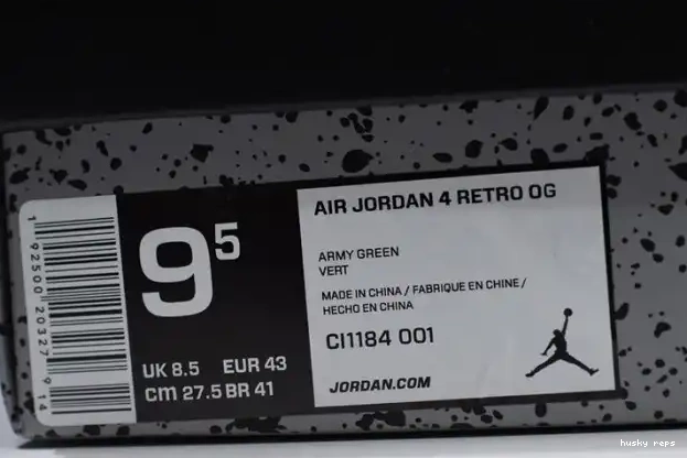 Rep Husky Air Retro 4 Jordan Laser CI1184-001 Black 0217