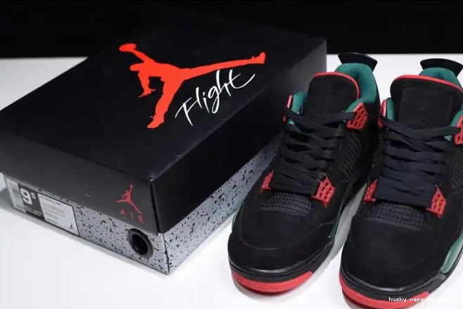 Cheap Husky Jordan 4 Gorge Black Red Green-Varsity AQ3816-063 GUCC NRG Air 0219