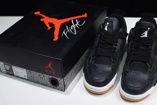 Rep Husky Laser Air CI1184-001 Retro Jordan 4 Black 0213