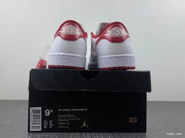 Rep Husky Varsity Low White 705329-101 Red 1 Retro Jordan 0303